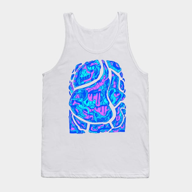 Blue Abstract Wave of Thoughts No 3 Tank Top by kenallouis